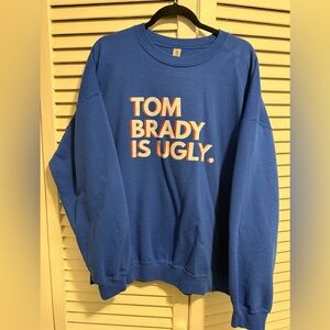 Tom Brady is Ugly Blue Graphic Crewneck Sweater men’s 2XL